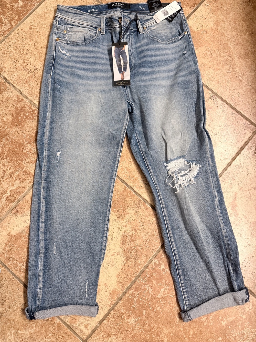 Liverpool Distressed Boyfriend Women Jeans - Size 30